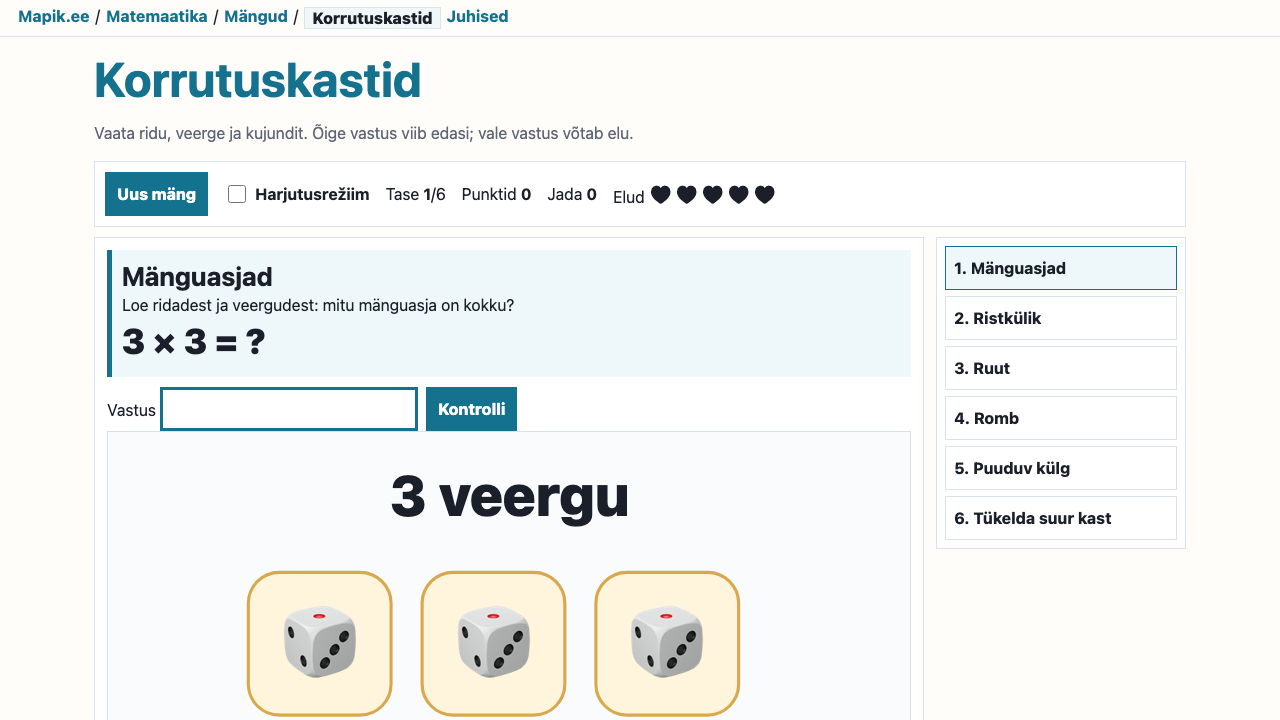 „Korrutuskastid“ vaade
