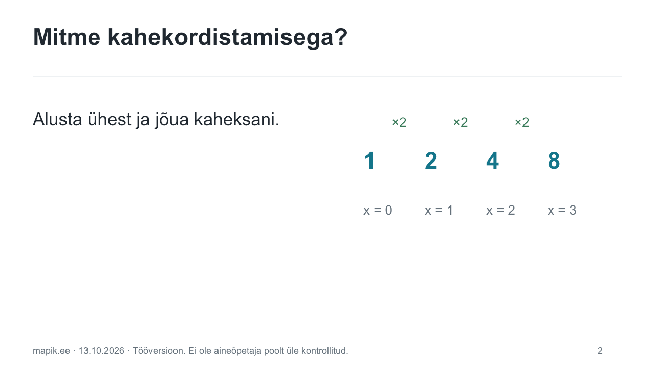 Logaritm küsib astendajat: algusküsimus