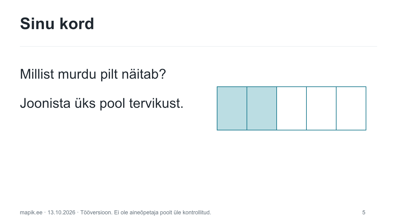 Sinu kord. Millist murdu pilt näitab? Joonista üks pool tervikust.