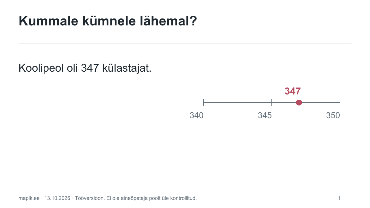 Kummale kümnele lähemal?. Koolipeol oli 347 külastajat.