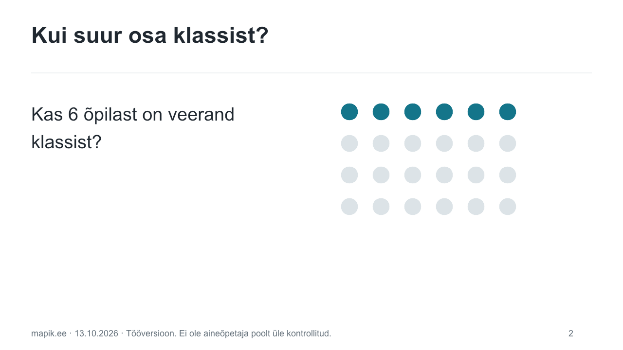Kui paljud tulid rattaga?: algusküsimus